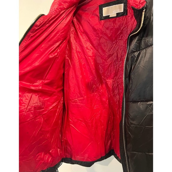 Michael Kors‎ women's Black with red lining puffer Jacket size Small - Picture 7 of 8